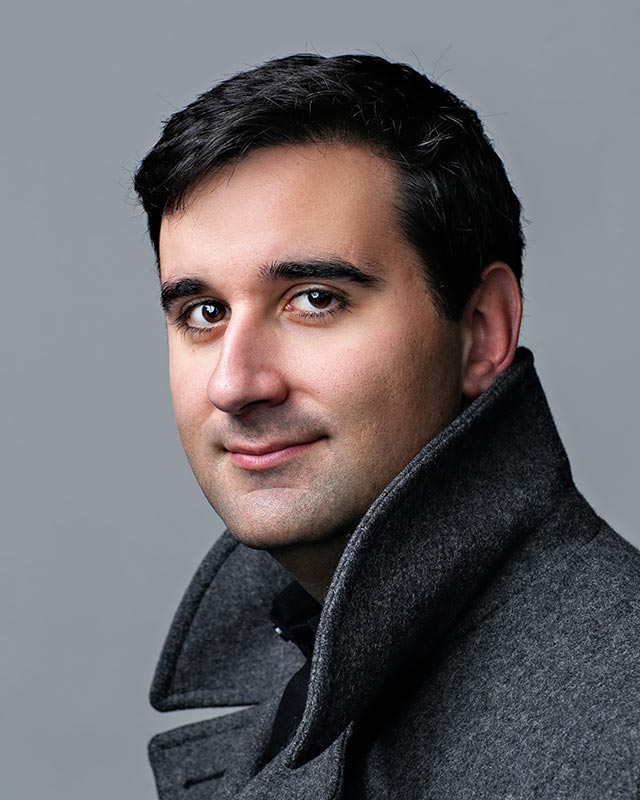actor headshot photography fran male gray background coat
